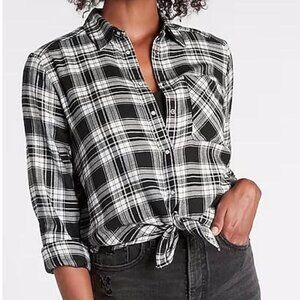 Express Boyfriend Plaid Button Up Shirt SZ S